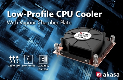 Akasa Launches Low-Profile Vapour Chamber CPU Cooler for Space-Constrained Applications